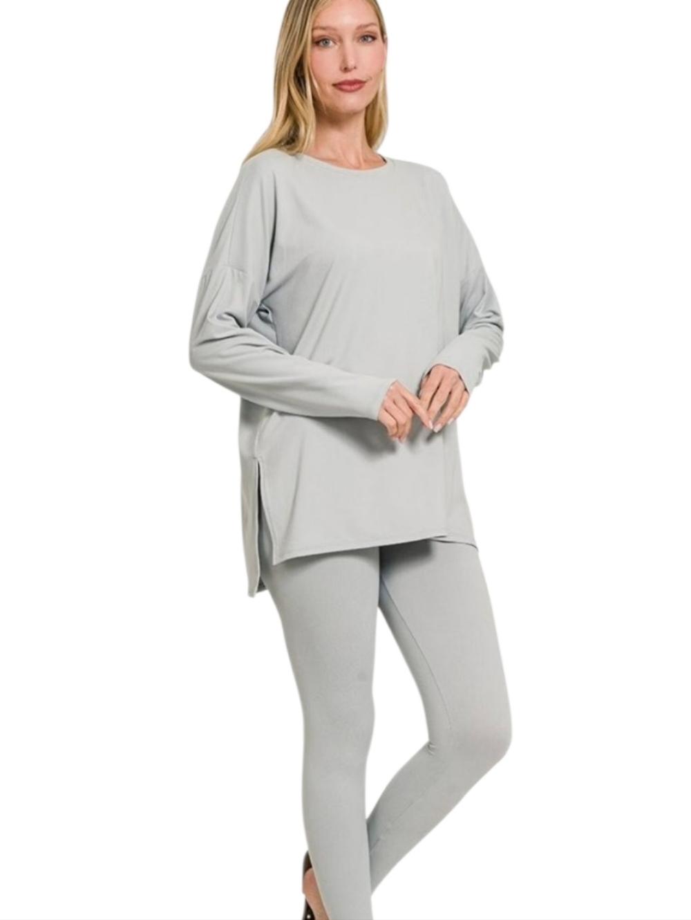 Zenana NWOT Brushed Microfiber Top and Leggings Lounge Set Sz 2x